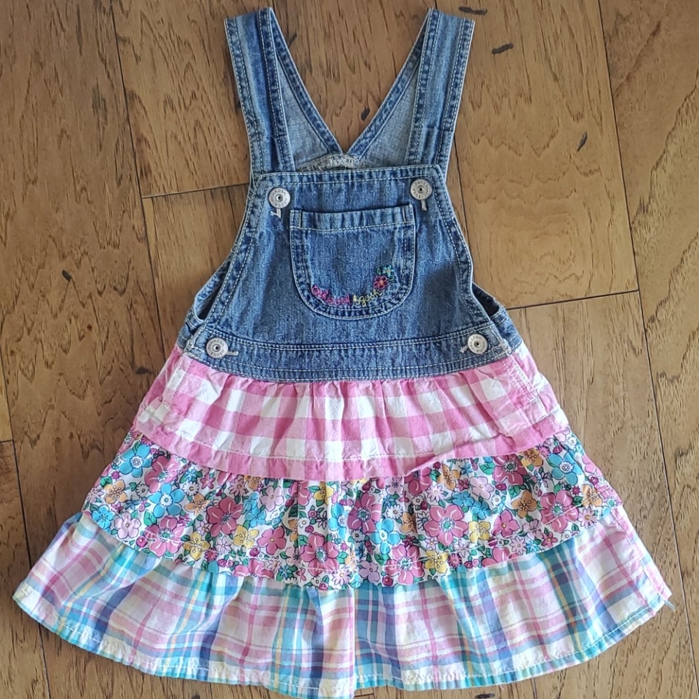 Oshkosh denim dress with ruffles.